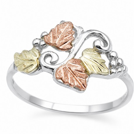 Classic Black Hills Gold Sterling Silver Ladies Ring