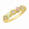 Thin 10K Black Hills Gold Ladies Ring w Cubic Zirconia
