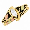 10K Black Hills Gold Ladies Ring with Marquise Diamond