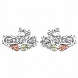 10k Black Hills Motorcycle Earrings