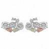 10k Black Hills Motorcycle Earrings