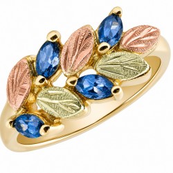 Landstrom&rsquo;s 10K Black Hills Gold Ladies Ring w YOGO SAPPHIRES