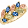 Landstrom’s 10K Black Hills Gold Ladies Ring w YOGO SAPPHIRES