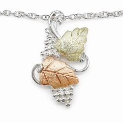Black Hills Gold Sterling Silver Pendant with Grape Cluster