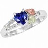 Black Hills Heart Shaped Indigo Cubic Zirconia Silver Ring