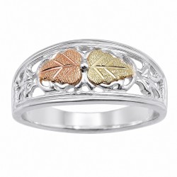 Black Hills Gold Sterling Silver Ladies Lace Ring