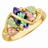 10K Black Hills Gold Ladies Ring with Marquise Mystic Topaz