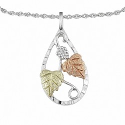 Black Hills Gold Sterling Silver Teardrop Pendant