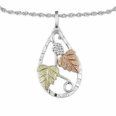 Black Hills Gold Sterling Silver Teardrop Pendant