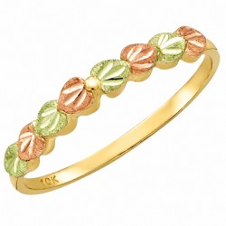 10K Black Hills Gold Ladies Ring with 10K Leaves