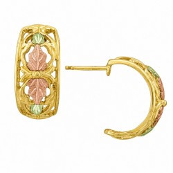Charming 10K Black Hills Gold Half Hoop Earrings