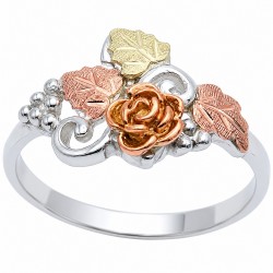 Black Hills Gold on Sterling Silver Rose Ring
