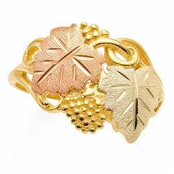 Classic 10K Black Hills Gold Ladies Ring with Grape