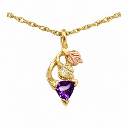 Small 10K Black Hills Gold Pendant w Amethyst