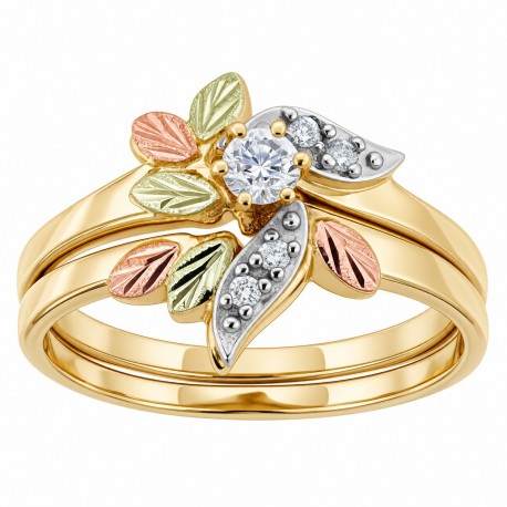 10K BLACK HILLS GOLD LADIES DIAMOND ENGAGEMENT WEDDING RING
