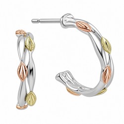 Landstrom's&reg; Black Hills Gold on Sterling Silver Half Hoop Earrings