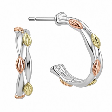 Landstrom's® Black Hills Gold on Sterling Silver Half Hoop Earrings
