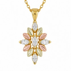 Landstrom's 10K Black Hills Gold Marquis Pendant with Diamond