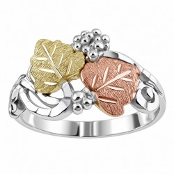Traditional Black Hills Gold Sterling Silver Ladies Ring w Grape cluster