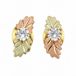 10K Black Hills Gold Jacket Leaves Earrings with CZ