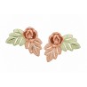 Charming 10K Black Hills Gold Rose Earrings with Leaves