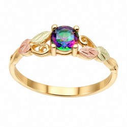 10K Black Hills Gold Ring with Mystic Topaz