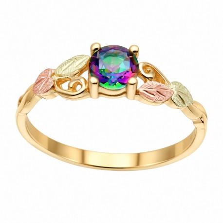 10K Black Hills Gold Ring with Mystic Topaz