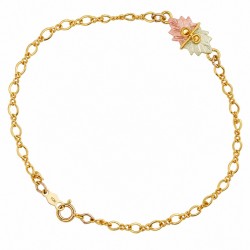 Black Hills Gold Bracelet with 12K Gold Leaves