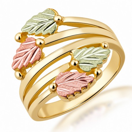 Unique 10K Yellow Gold - Black Hills Gold Ladies Ring