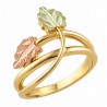 Landstroms Ladies Black Hills Gold Ring with Leaves 