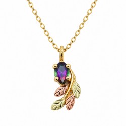 10K Black Hills Gold Small Pendant with Pear Mystic Topaz
