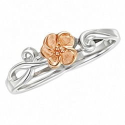 Landstrom's® Sterling Silver Adjustable Toe Ring with 10K Gold Rose