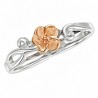 Landstrom's® Sterling Silver Adjustable Toe Ring with 10K Gold Rose