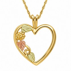 Landstrom's® 10K Black Hills Gold Heart Pendant with Leaves