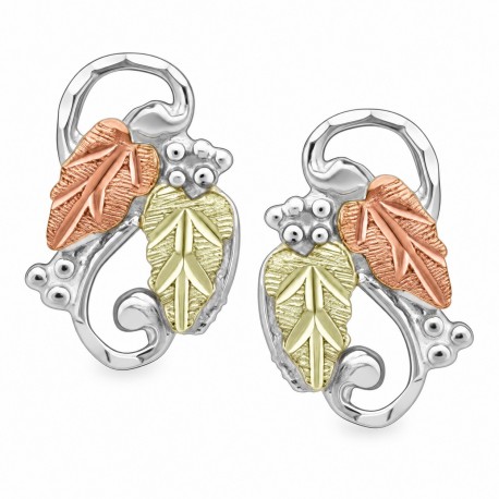 Black Hills Gold Sterling Silver Ladies Earrings