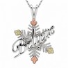 Black Hills Gold Sterling Silver Believe Snowflake Pendant