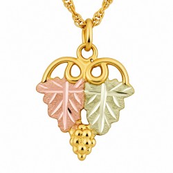 Landstrom's 10K Black Hills Gold Small Grape Leaf Pendant