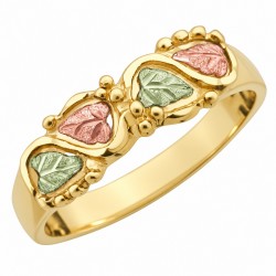 10K Black Hills Gold Men's Ring with Four Leaves