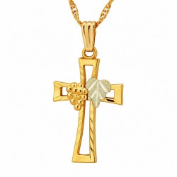 Landstrom's&reg; 10K Black Hills Gold Diamond-Cut Cross Pendant Necklace