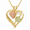 10K Black Hills Gold Heart Pendant with Diamond