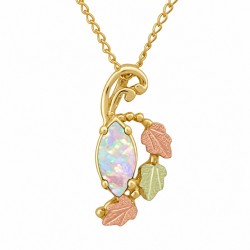 10K Black Hills Gold Pendant with Synthetic Opal