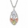 BLACK HILLS GOLD STERLING SILVER CUBIC ZIRCONIA CZ PENDANT NECKLACE