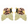 Small 10K Black Hills Gold Lady Bug Earrings