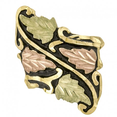 10K Black Hills Gold Diamond Cut Antiqued Ladies Ring