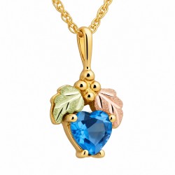 10K Black Hills Gold Blue Topaz Pendant by Mt. Rushmore