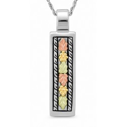 Sterling Silver Black Hills Gold Bar Pendant