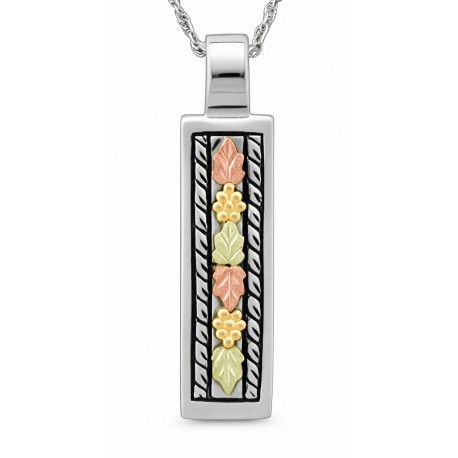 Sterling Silver Black Hills Gold Bar Pendant
