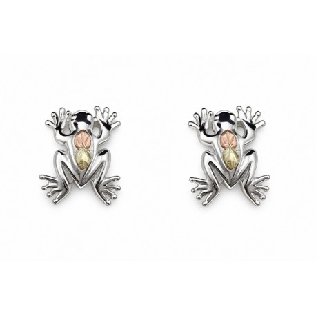 Landstrom's® Black Hills Gold on Sterling Silver Frog Earrings