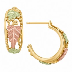 10K Black Hills Gold Half Hoop Earrings