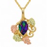 10K Black Hills Gold Four Leaves Pendant with Mystic Topaz